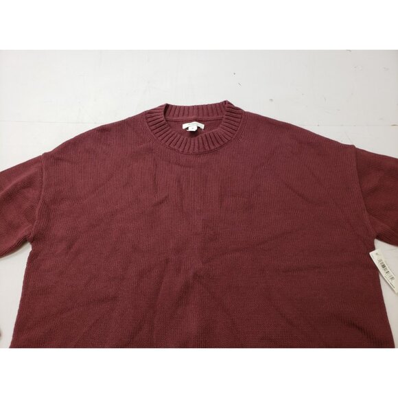 Daily Ritual Womens Sweater Long Sleeve Ribbed Crewneck Tight Knit Plum Size S - Picture 2 of 10